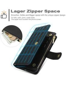 PU 仿皮翻盖手机壳适用于 17 Air 16E 16 15 14 13 12 Mini 11 Pro X XS Max XR 8 7 Plus SE 5G 2022 2020，拉链手机袋