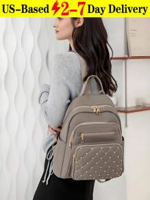 Bestseller In Multicolor Women Fashion Backpacks,Malist Flower Embroidery Functional Backpack For Women, Business Casual Commuting Travel Backpacks, Cute Multi-Compartment Versatile Computer Daypack, Portable Campus School Bag For Junior High School And College Students, School Backpack, Elementary School, Middle School, High School, Back To School Bags, Waterproof, Lightweight, Classic Casual, Suitable For Teen Girls Women College Students, Teacher, Perfect For Back To School, First Day Of School, Middle School, High School,