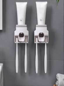 Spremitubo per dentifricio, accessorio pigro per spremere il dentifricio, porta spazzolino da denti montato a parete per il bagno di casa