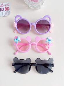 1/2/3/4件套 男女童可爱漂亮小熊蝴蝶结眼镜 3款套装 儿童宝宝时尚眼镜 返校礼物 - 彩色 - 查看 21