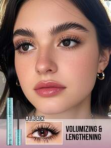 MISSLYN-Go! Waterproof Mascara, Waterproof Mascara, Eye Makeup, Volumizing & Lengthening, Separates Lashes, Stunning Effect, Buildable, Black, Lashes, Creates Natural To Voluminous Lash Look, Lengthening & Thickening, Fanning Lash Effect, Creamy Formula