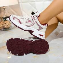 Contrast Color Mesh Sneakers, The First Choice For Comfortable Bowling Alleys, Breathable And Cushioning, Help You Throw Accurately, And Are Also Great For Daily Exercise - Red - View 7