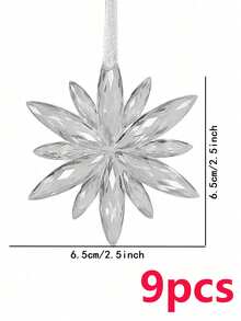 3pcs/9pcs Christmas Creative Transparent Icicle Snowflake Ornaments, Suitable For Outdoor Trees, Home, Store, Holiday, Party, Christmas Tree Decorations - Multicolor - View 11