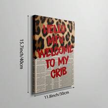 1pc "Welcome To My Humble Abode" Wall Art, MTV Iconic Text, Canvas Printed, Funny Slogan Decor, Suitable For Bedroom, Living Room, Office, Retro Newspaper Poster Style, Frameless Or Framed Option, Great Gift For Her - Multicolor - View 12