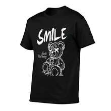 1PCS Smile Teddy Bear Pattern Short Sleeve,Casual Daily Wear, Street Fashion TShirt, Perfect Thanksgiving Gift,Christmas Gift, Ideal Birthday Choice, Hot Trending Now 147 - Black - View 2
