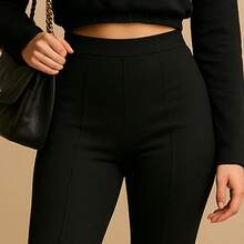 Flannel Riding Pants High Waist Shaping For Winter Resistant And Non-Transparent Plush Blackout Elegant Warm Fitness Gym Thick Resistant Lifts Butt Female Causal Elegant Cold Suplex Thermal Fitness Gym - Lông đen - Xem 6