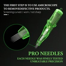 20 Stück T-REX grüne Tattoo-Nadel-Patronen RL/RM Einweg-Silikon-Profi-Sterilisierte runde Liner für Patronenmaschinen Griffe