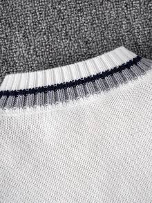 Unisex Kids' Classic Collegiate Long Sleeve Sweater, Versatile For Daily, School, And Vacation Wear - White - View 6