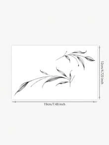 1pc Washable Temporary Tattoo Sheet, PVC, Green Leaf Vine Floral Pattern, Waterproof Sweatproof, Suitable For Fashionable People - Black - View 5