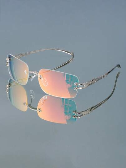 New Vintage Y2g Metal Leg Decoration Fashion Glasses Punk Unique Hip Hop Festival Party Street Style Fashion Glasses