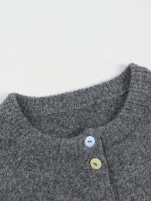 ii Stylish Colorblock Button-Up Knit Cardigan Sweater