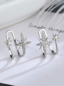 1 件独特精致休闲魅力八角星不对称耳夹适合男女日常度假音乐节周年纪念礼物情侣礼物