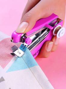 1 PIEZA Máquina de coser manual portátil de color aleatorio, herramienta de costura para el hogar y viajes, costura rápida DIY, máquina de coser ligera y portátil, accesorio de costura esencial para entusiastas de la costura y manualidades - Multicolor - View 12