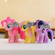 Hasbro 我的小马驹毛绒娃娃 - 暮光闪闪公主款，闪亮独角和彩虹鬃毛，柔软舒适，适合女孩，节日礼物，适合3岁以上儿童，官方授权角色 - 萍琪派 - 查看 4
