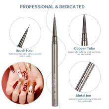 Pinceles de línea para arte de uñas, para líneas alargadas, dibujo y pintura de 6/9/12/15/18/25mm, bolígrafo de diseño de uñas, herramienta profesional de manicura, Pinceau Ongle Gel - Gris - Ver 4