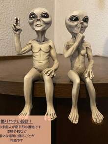 Estatua de alien, escultura de pie de alien invasor OVNI de resina, estatua de arte de jardín, decoración para el hogar interior y exterior, decoración para dormitorio, oficina y jardín, regalo perfecto para ocasiones especiales - Multicolor - Ver 8