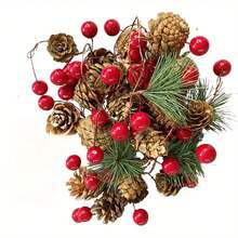 100pcs,Mini Artificial Fruit Decorations Are Strung On Christmas Tree Wreaths, And Artificial Holly Fruits Are Used For Souvenir Displays And Diy Handicrafts For The New Year