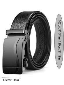 2pcs Men's Casual Business Automatic Buckle Belt - Black 2 Pieces - View 5