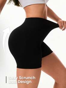 Women's 3/4 Length High Waist Biker Shorts 3 Pack - Tummy Slimming, Squat Proof With Pockets | No See-Through Chafe-Free For Workouts - 1pcs(black) - 查看 4