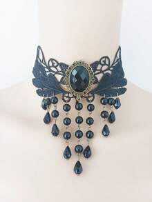 5 件套女式哥特式蕾丝项链，简约颈链套装 - 彩色 - 查看 3