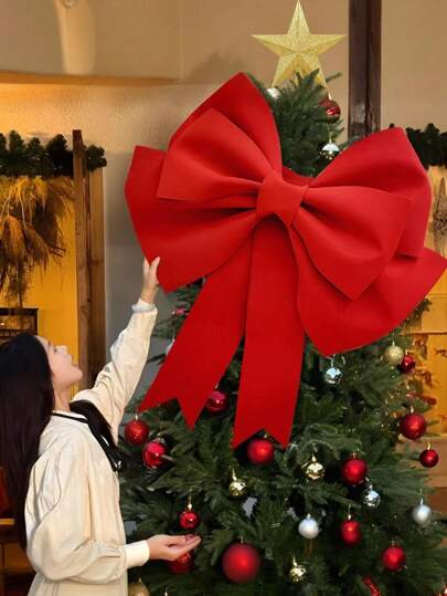 1pc Red Extra Large Christmas Bow Decor,Christmas Tree Ornaments,Christmas Tree Hanging Room Decor,Christmas Decorations,Christmas Party Decorations,Christmas Decorations Home, Outdoor Christmas Decorations, Home Decor,Christmas Ornaments,Christmas Ornaments,Christmas Hanging,Christmas Door Decor