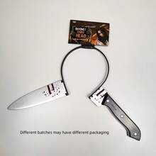 1 peça de faixa de cabeça de plástico com faca de horror para festa de Halloween, acessórios para cabelo de festa de Halloween, acessório de cabeça para cosplay de Halloween, acessório de cabeça para dramatização de Halloween, acessório de cabeça com piercing simulado de Halloween, acessório de cabeça, adequado para festas, reuniões, uso em feriados - Multicolorido - Ver 4