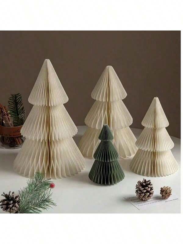 3D Bienenwaben Papier Weihnachtsbaum Tisch Dekoration 3 Stücke Set 2025 Papierblumen Ball Mittel Dekoration Zuhause, Büro, Küche, Feiertags Party Multifunktionale Dekoration Hochzeit, Geburtstag und Jahreszeiten Aktivitäten Neujahrs Party Heim Dekoration Tisch Mitte Dekoration Weihnachtsdekorationen Raumdekoration Winter