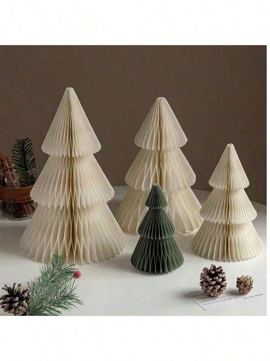 Set di 3 decorazioni da tavolo per albero di Natale in carta a forma di alveare 3D, palla di fiori di carta 2025, decorazione multifunzionale per casa, ufficio, cucina, feste, matrimoni, compleanni e attività stagionali, decorazione per centro tavola, decorazioni natalizie per la casa, regali di Natale, decorazioni natalizie per la stanza, decorazioni natalizie invernali