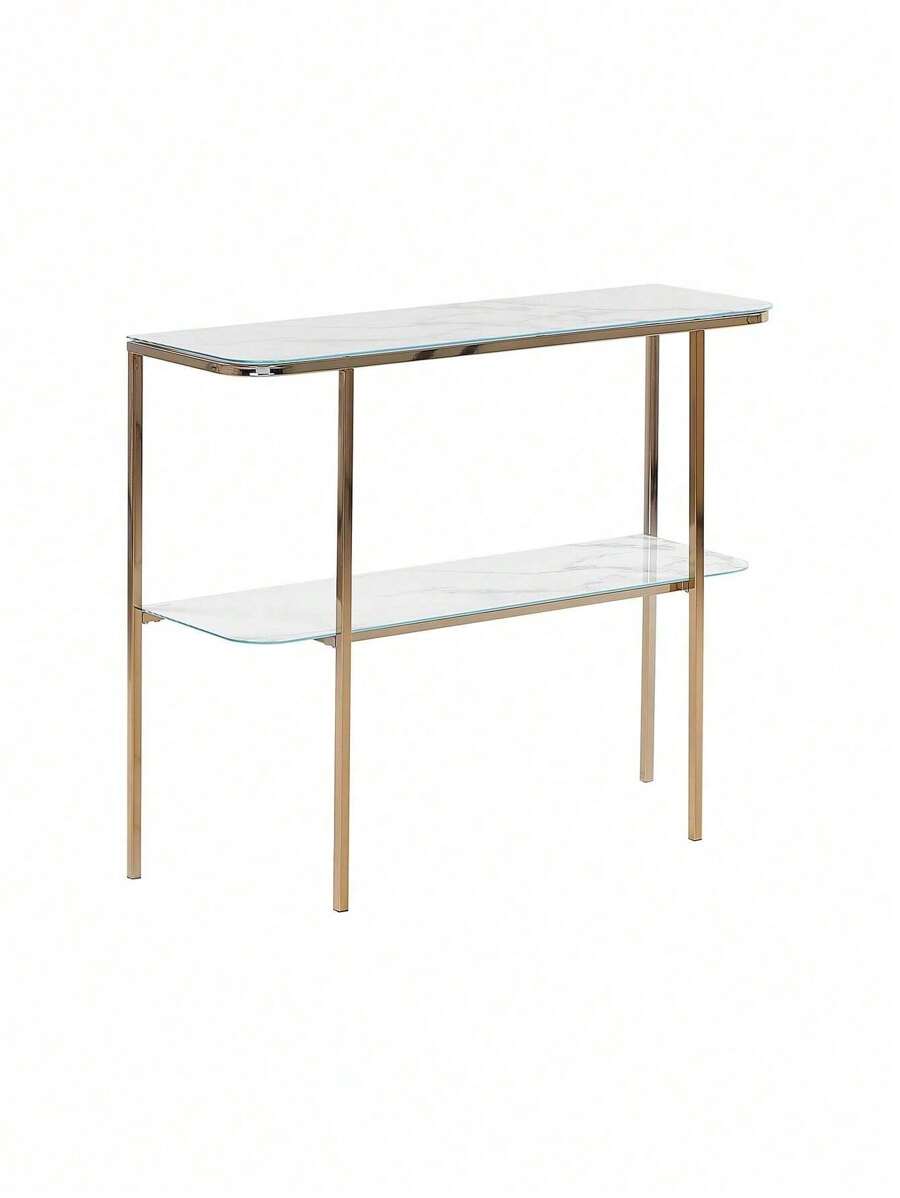 Beliani CALVERT 控制台桌，安全玻璃，金色