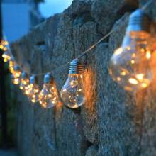 太阳能灯串复古爱迪生灯泡 - 8 种模式，防水防虫，适用于万圣节/圣诞节户外花园、露台、草坪装饰 - 彩色 - 查看 2