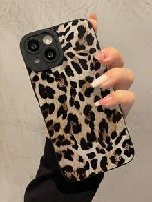 Cheetah,Leopard Print 1pc Black Leopard Print Pattern TPU Shock-Proof Full Coverage Phone Case Compatible With Apple 16, 15, 14, 13, 12, 11 Pro Max Waterproof Anti-Fall Scratch Resistant - Multicolor - View 2