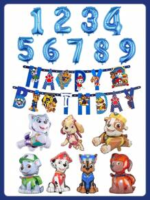 Paw Patrol Pfoten Patrol Themen Aluminium Folienballon Set, Cartoon Charakter Ali Aqi, Fellig, Grau, Perle, Lu Ma, Tian Tiana Aluminium Folie Ballons, ein Festival Ballon Set bestehend aus sieben verschiedenen Hunde Aluminiumfolie Ballon, unverzichtbare dekorative Ballon für Geburtstagsfeiern, Festivalpartys, Thanksgiving, Valentinstag, Weihnachten, Muttertag, Schulanfang, Abschlussfeier