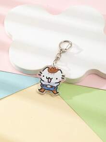 1 件亚克力卡通可爱罗勒线小猫主题钥匙扣吊坠背包装饰/包包配件/书包配件/钱包吊坠/朋友礼物汽车配件包饰哥特 Y2k