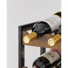 Wine Rack Table - 質樸的棕色+黑色 - 查看 6