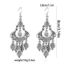 Pendientes de flor con borlas estilo vintage bohemio para mujeres