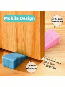 1pc Random Color Reusable Silicone Door Stopper, Shock-Absorbing Anti-Collision Design, No Drilling Required, Durable Rubber Material, Anti-Slip, Suitable For Small Doors, Door Stops, Door Wedges, Easy Installation, Anti-Pinch, Perfect Housewarming Gift - Fits All Homes - Ideal Birthday, Graduation Gift - Clear - View 4