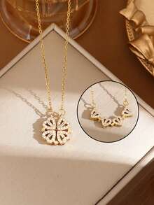 1 Mặt dây chuyền hình khối lập phương và trái tim bằng thép không gỉ mạ vàng, phù hợp với phong cách thường ngày, cổ điển, thời trang, đường phố, đi làm và trang phục dự tiệc ngày lễ tình nhân của nữ giới, với kiểu dáng độc đáo và dễ thương. - Nhiều màu - Xem 2