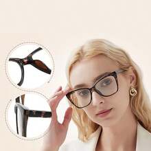 Oversized Reading Glasses Women Cat Eye Style Blue Light Computer Reader Designer Fashion Spring Hinge Eyewear PT2005 - 透明 - 查看 6