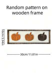 1 pieza Logotipo de calabaza de otoño de Halloween, estantería de madera con calabaza, decoración de cosecha - Decoración del hogar rural - Mural de gracia estacional para Halloween, cosecha y Navidad - Decoración de otoño para el hogar - Multicolor - Ver 5