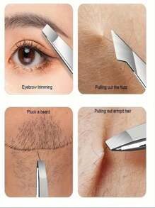 1/4pcs Tweezers Set - Precision Tweezer Set For Eyebrows, Professional Stainless Steel Eyebrow Tweezers - Precision Removal Of Facial Hair, Clip And Barb Hair Eyebrow Trimmer Hair Removal, Facial Hair Removal, Hair Trimming, Hairdressing Supplies, Barbering, Hair Accessories