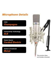 LMBGM U87 人声电容麦克风桌面悬挂式，适用于现场录音人声音乐工作室