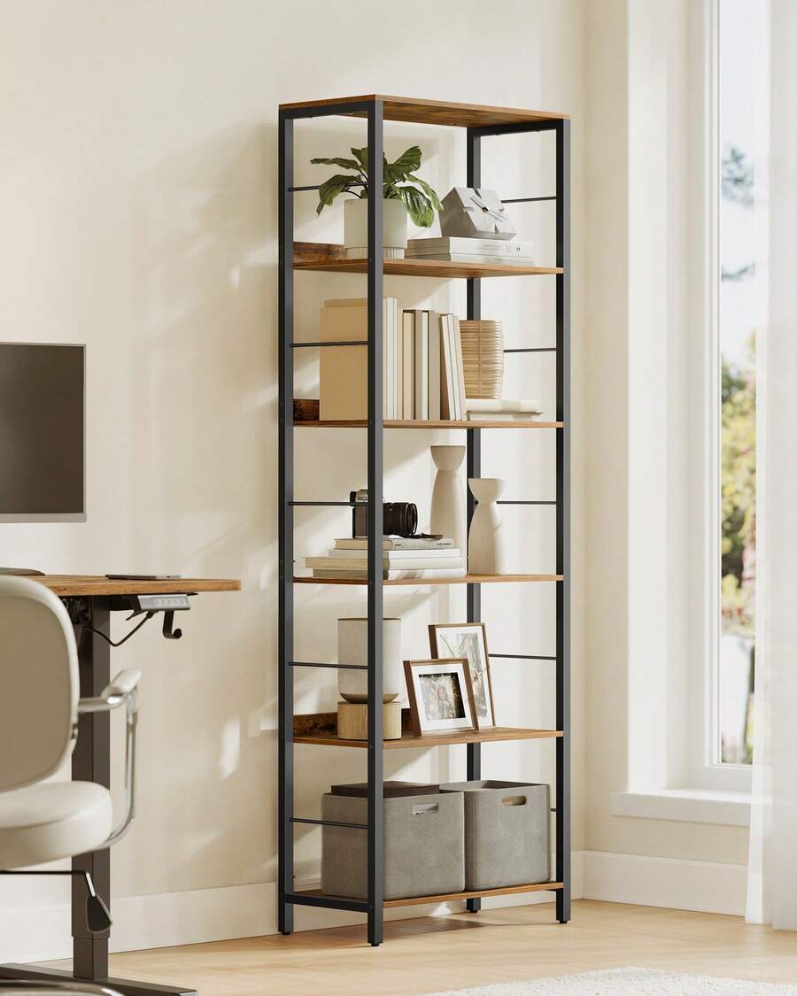 VASAGLE Bookcase - Rust Brown - View 1