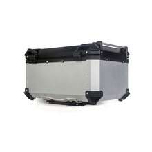 65L Motorrad Kofferraum wasserdicht & staubdicht, Aluminium-Legierung Motorrad Top Case mit Sicherheitsschloss und Liner, Universal, perfekt für Stocking Helme & großes Gepäck - Schwarz Flat - Übersicht 8