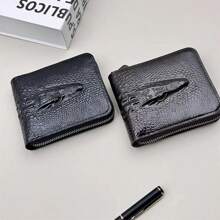 Wallet da uomo con chiusura lampo, grande capacità, porta carte, in pelle PU, multiposizione, organizer a coin, alta qualità, texture accattivante, chiaro, fattoriale, regalo per le vacanze per ragazzi