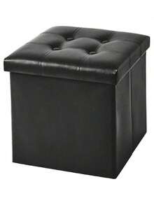 Free Shipping15 Inches Storage Ottoman Cube Set Of 2, Foldable Storage Boxes Footrest Step Stool, Padded Seat For Dorm Ving Room, Support 300lbs, Ne Fabric Grey Dgds