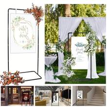 Vincidern 4Pcs 69 Inches Black Easel Stand For Sign,Adjustable Wedding Sign Stand For Display, Wedding Seating Chart Stand,Metal Poster Stand Easel For Painting With Leather Sign Hanging Straps - Black - View 3
