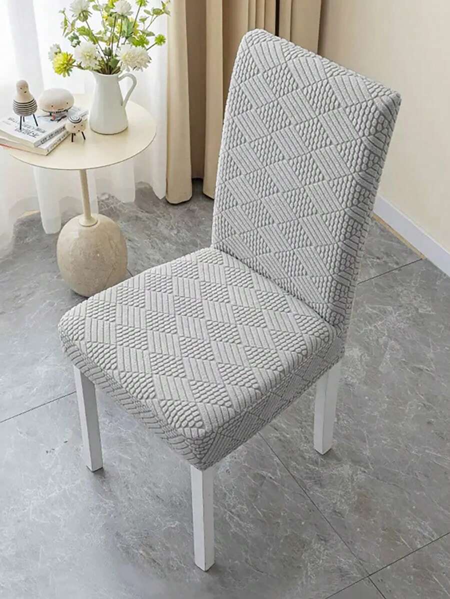 1pc, 4pcs, 6pcs Abstract Pattern Solid Color L-Shaped Chair Cover, Home Dust-Proof Elastic One-Piece Chair Cover, Nordic Modern Minimalist Style, Universal Fit, Suitable For Living Room, Dining Room, Bedroom Home Decor