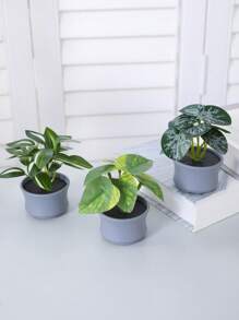 Conjunto de 3 macetas con suculentas simuladas, combinación de verde y rosa, plantas artificiales miniatura falsas para jardín, escritorio, habitación, ventana, regalo de inauguración de casa, decoración de arte, decoración de oficina, boda