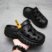 男士字母扣时尚个性人字拖，舒适柔软凉爽透气防滑耐用沙滩凉鞋，户外日常通勤足弓支撑轻便拖鞋