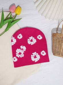 1pc Men's Letter & Spider Web Jacquard Knit Beanie Hat, Outdoor Street Style Fall Outfit - Multicolor - View 21